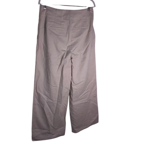 MNG Mango Linen Blend Wide Leg Pants Women’s Size 6 Beige - Picture 2 of 3